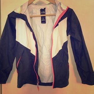 North face rain coat, girls